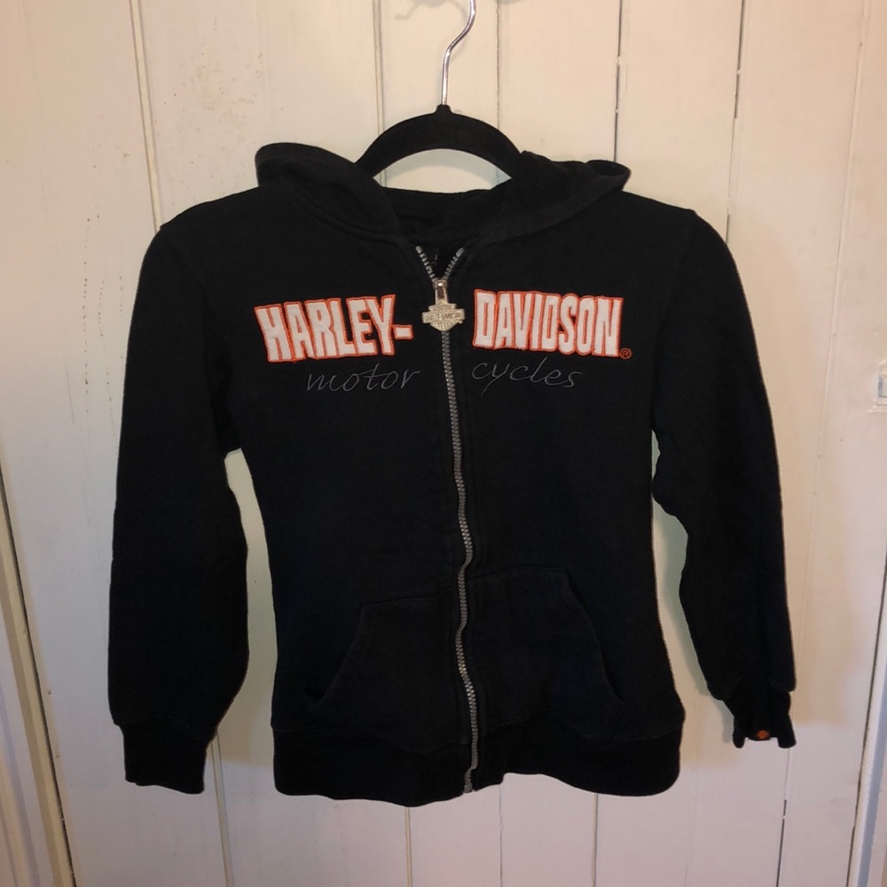 Harley Davidson boys zip up sweatshirt hoodie